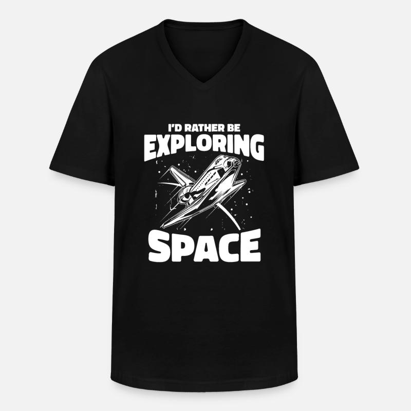 Space Space Sarcastic - Men's V-Neck T-Shirt - black