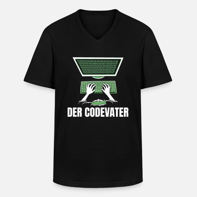 Entwickler Coder Programmierer Vater - Männer-T-Shirt mit V-Ausschnitt - Schwarz
