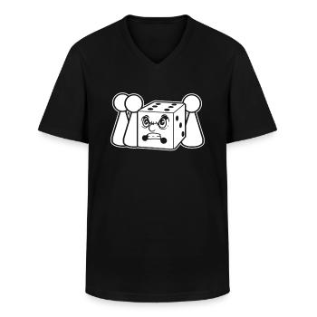 Gesellschaftsspiel Brettspiel Würfel - Männer-T-Shirt mit V-Ausschnitt - Schwarz - Vorne - AI Model Male 178 dark (178cm)