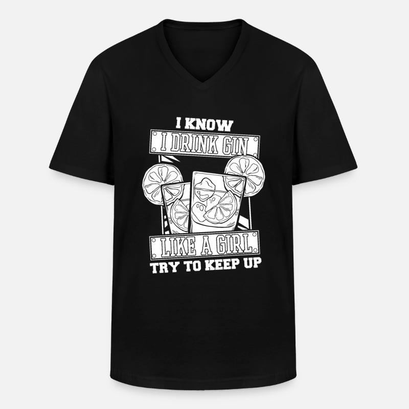 Gin Mädchen - Männer-T-Shirt mit V-Ausschnitt - Schwarz
