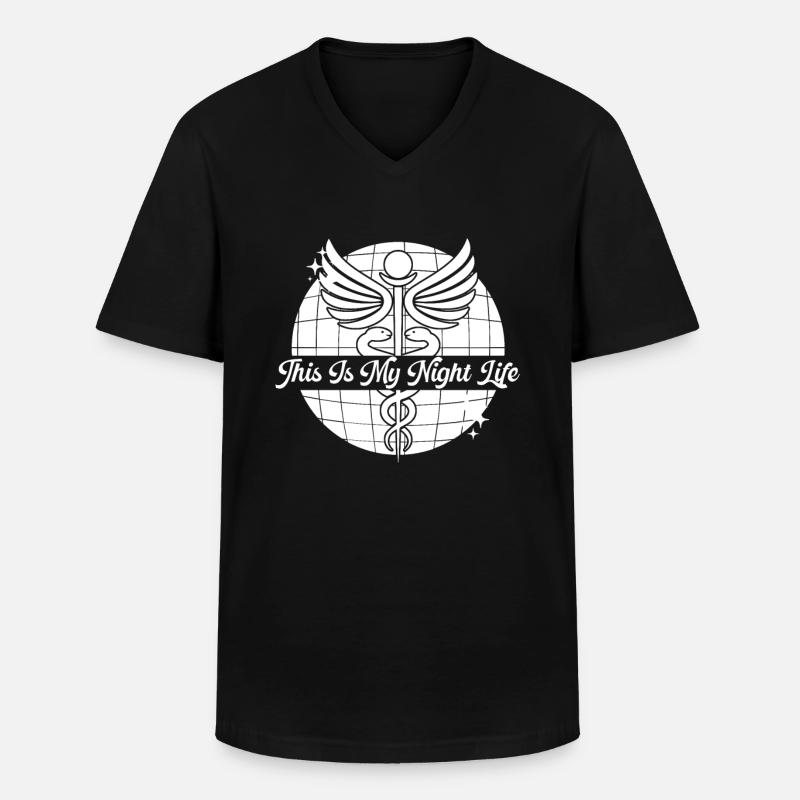 Krankenschwester Hermesstab - Männer-T-Shirt mit V-Ausschnitt - Schwarz