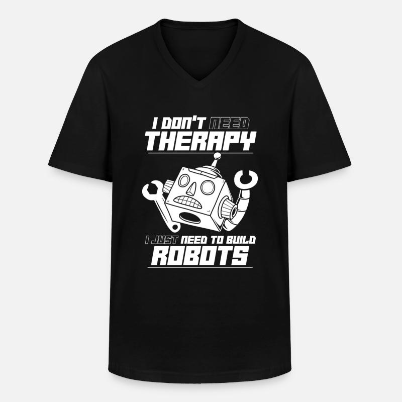 Robotik Ai Roboter Lustig - Männer-T-Shirt mit V-Ausschnitt - Schwarz