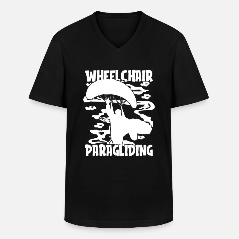 Paragleiter Paragleiten Rollstuhl - Männer-T-Shirt mit V-Ausschnitt - Schwarz