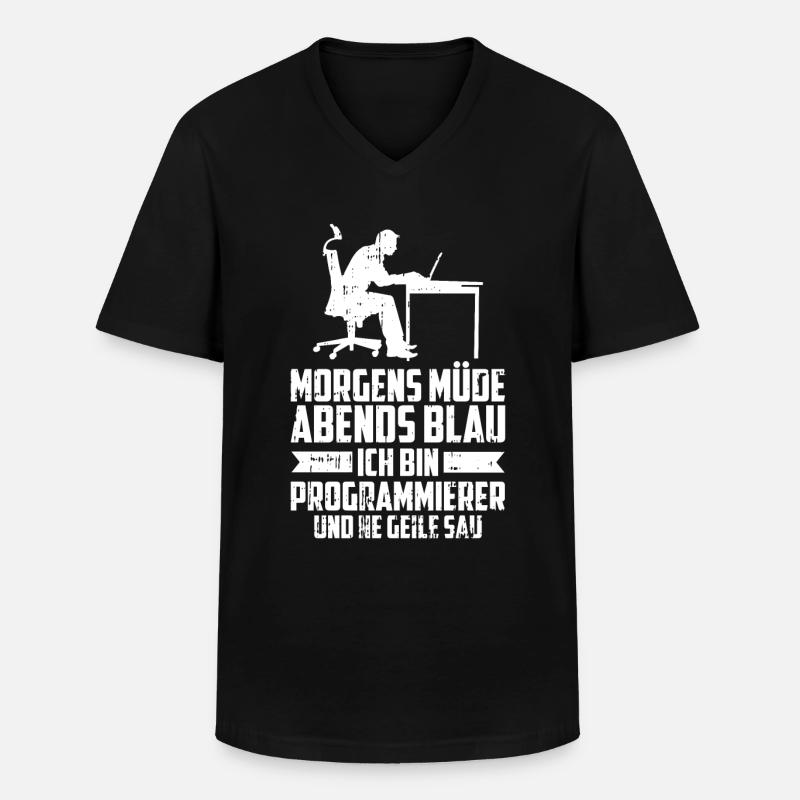 Entwickler Coder Programmierer - Männer-T-Shirt mit V-Ausschnitt - Schwarz