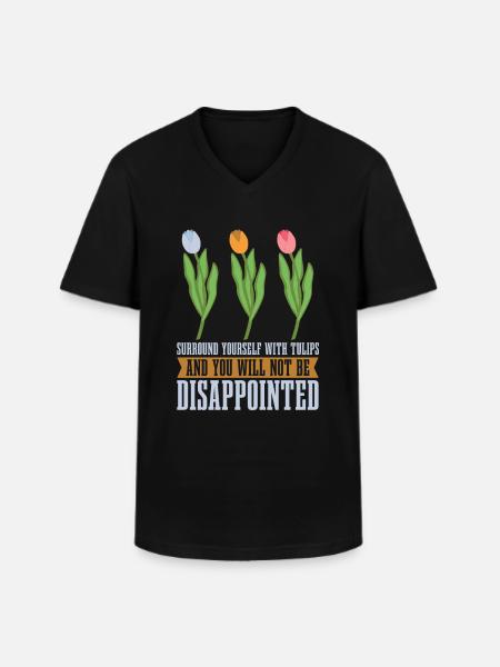 Tulips Cute Tulips - Men's V-Neck T-Shirt - black