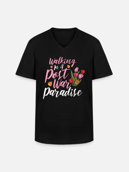Tulipes Paradis Tulipes - T-shirt col V Homme - noir