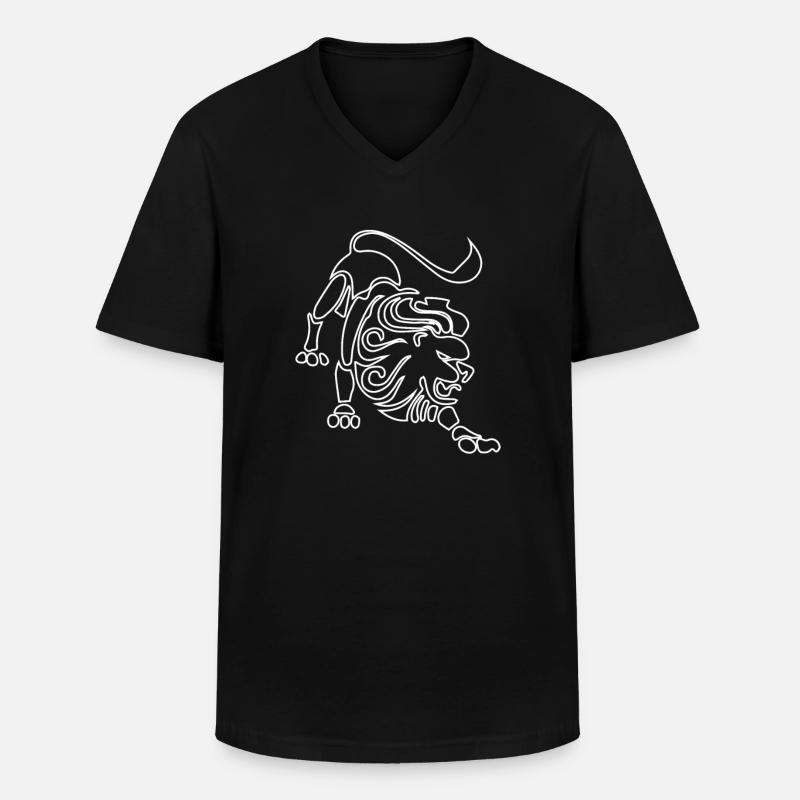 Sternzeichen Löwe Symbol - Männer-T-Shirt mit V-Ausschnitt - Schwarz