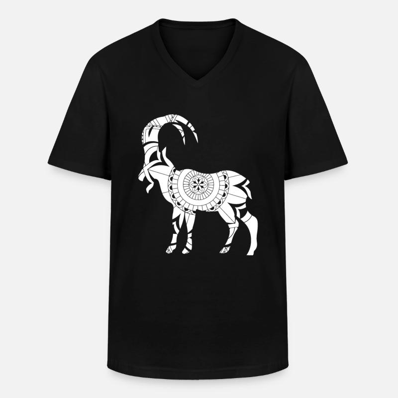 Sternzeichen Steinbock Symbol - Männer-T-Shirt mit V-Ausschnitt - Schwarz