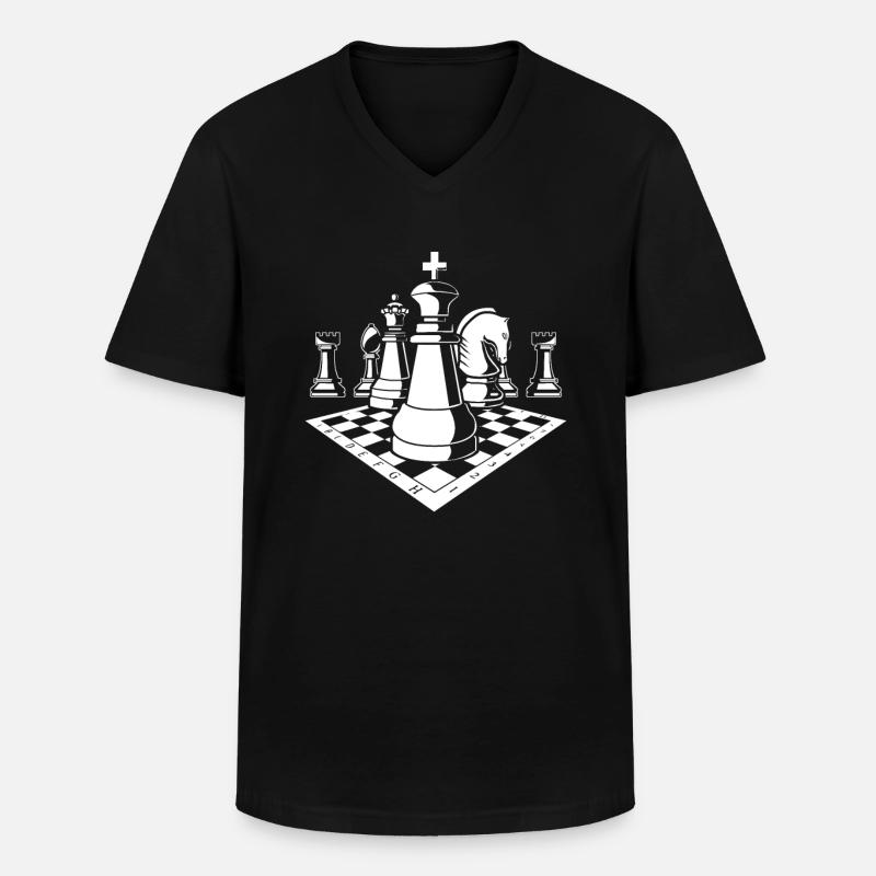 Schach - Männer-T-Shirt mit V-Ausschnitt - Schwarz