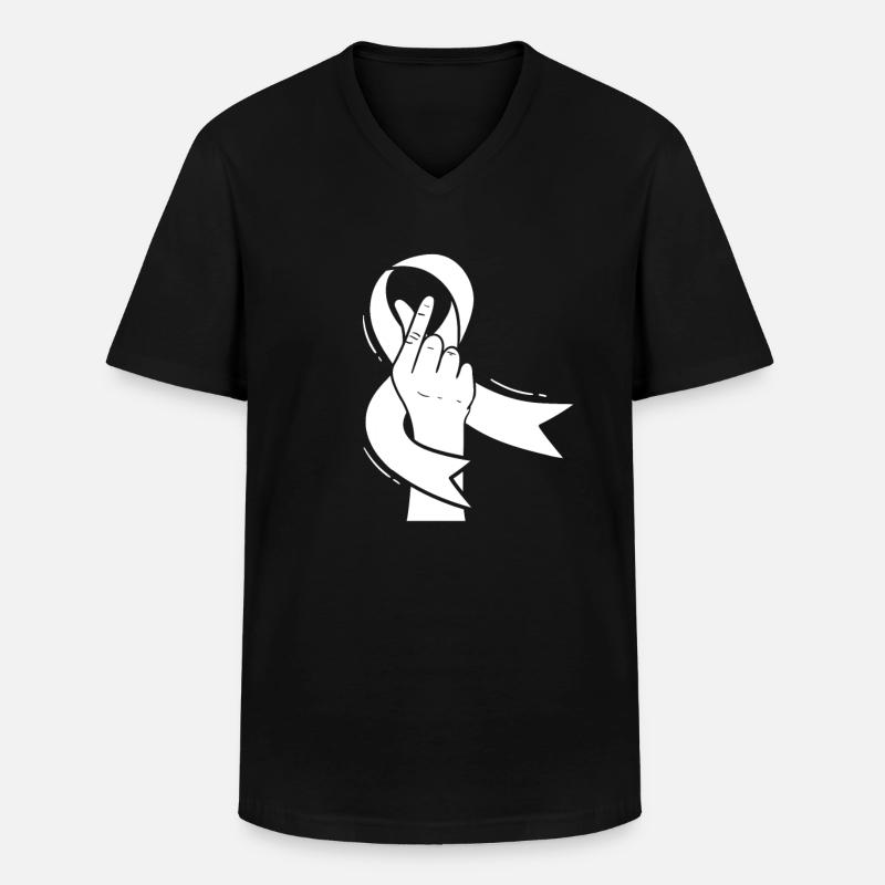 Brustkrebs Hand - Männer-T-Shirt mit V-Ausschnitt - Schwarz