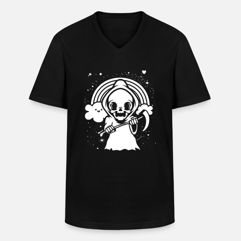 Gothic Sensemann - Männer-T-Shirt mit V-Ausschnitt - Schwarz