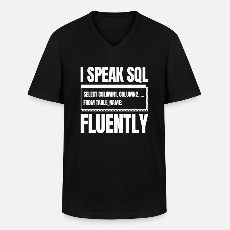 Entwickler Coder Programmierer Sql - Männer-T-Shirt mit V-Ausschnitt - Schwarz