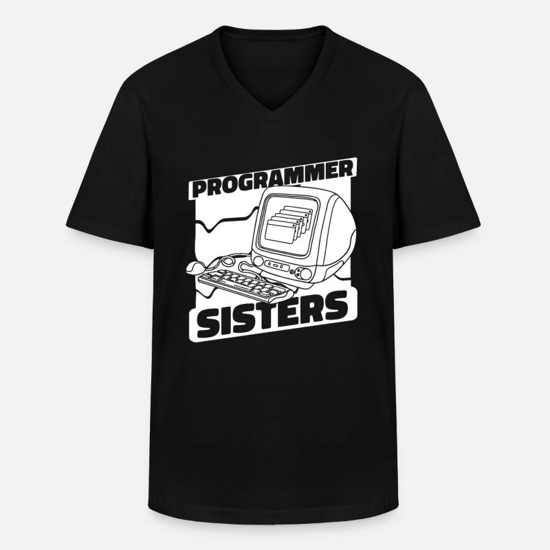 Developer Coder Programmer Computer - Men's V-Neck T-Shirt - black