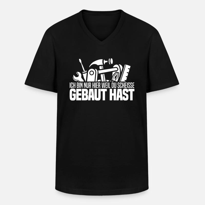 Rohrleitungsbauer Hammer - Männer-T-Shirt mit V-Ausschnitt - Schwarz
