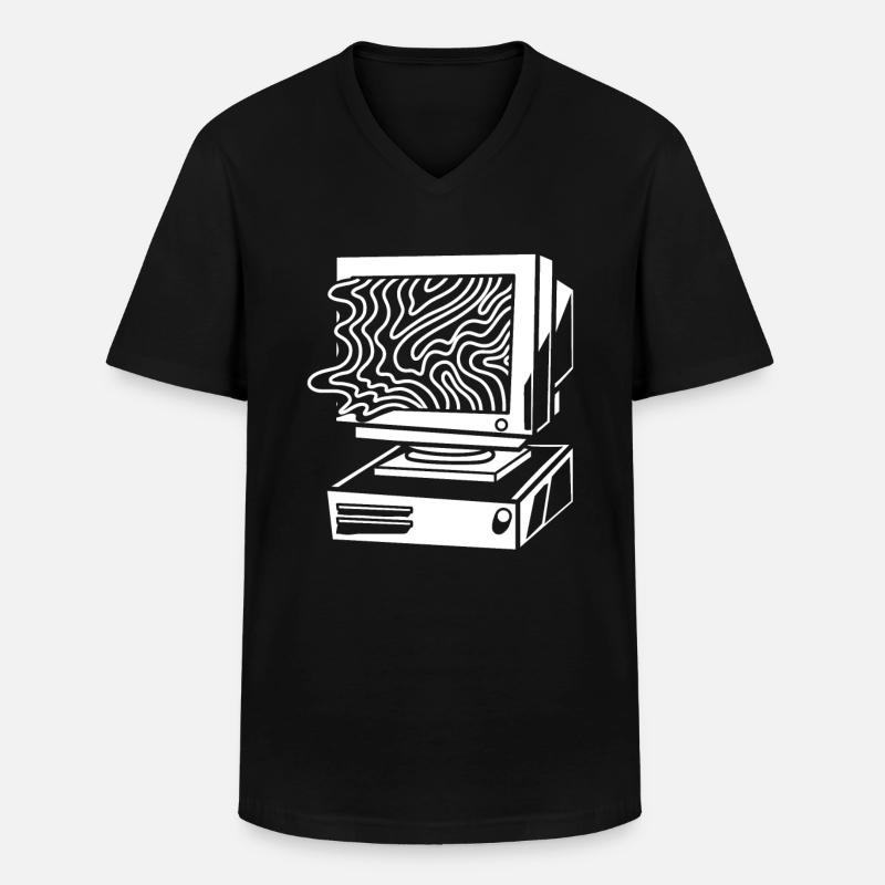 Developer Coder Programmer Computer - T-shirt col V Homme - noir