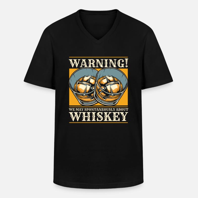 Whisky Whiskey Witzig - Männer-T-Shirt mit V-Ausschnitt - Schwarz
