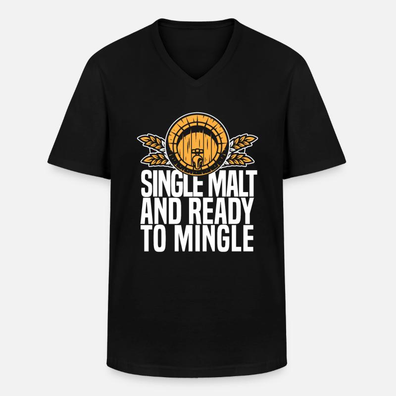 Whisky Whiskey Lustig - Männer-T-Shirt mit V-Ausschnitt - Schwarz