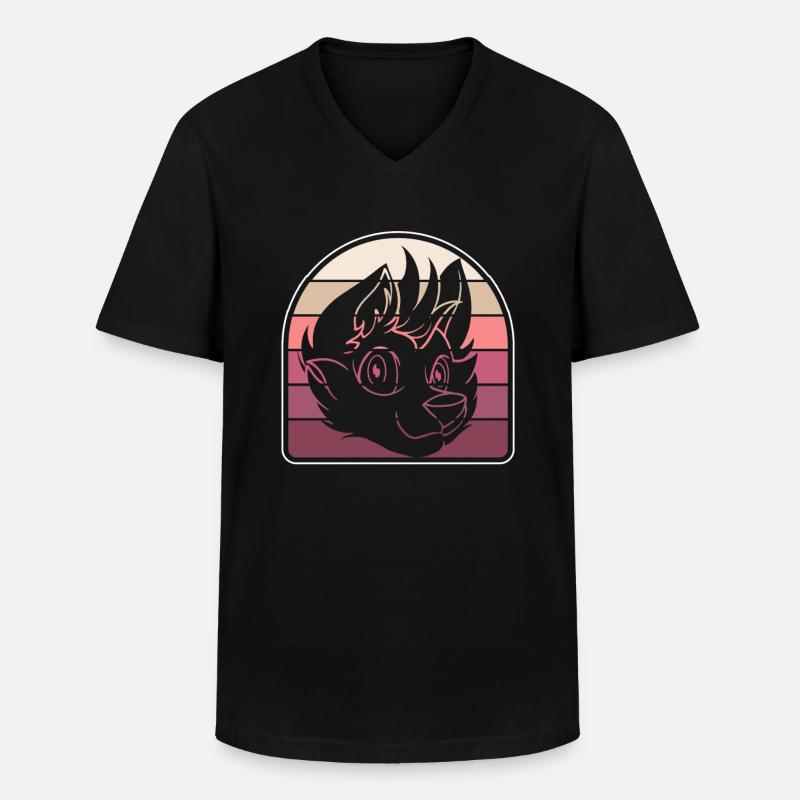 Furry Fandom Fursuits Cool - Männer-T-Shirt mit V-Ausschnitt - Schwarz