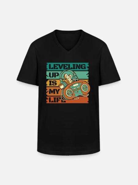 Gamer Gaming Life - Men's V-Neck T-Shirt - black