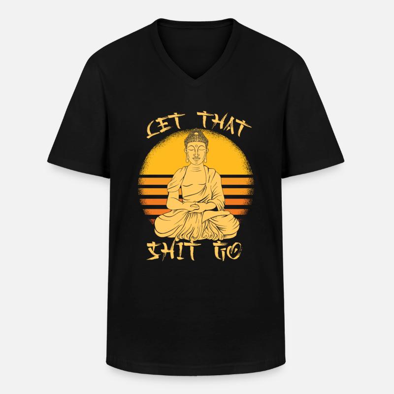 Buddha Buddhist Witzig - Männer-T-Shirt mit V-Ausschnitt - Schwarz