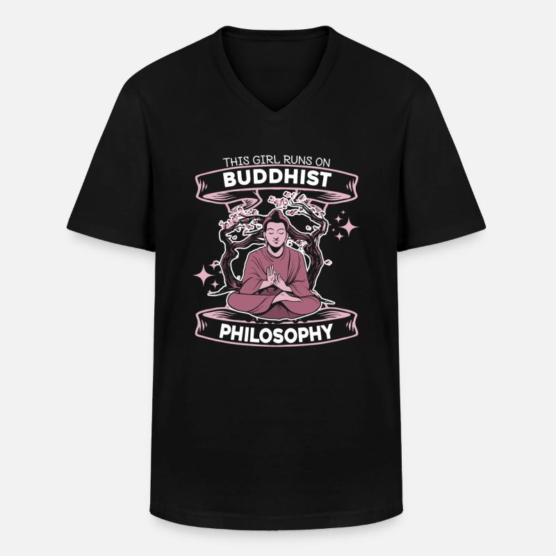 Buddha Buddhist Witzig - Männer-T-Shirt mit V-Ausschnitt - Schwarz