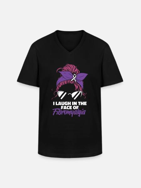 Fibromyalgia Rheumatism Cool - Men's V-Neck T-Shirt - black