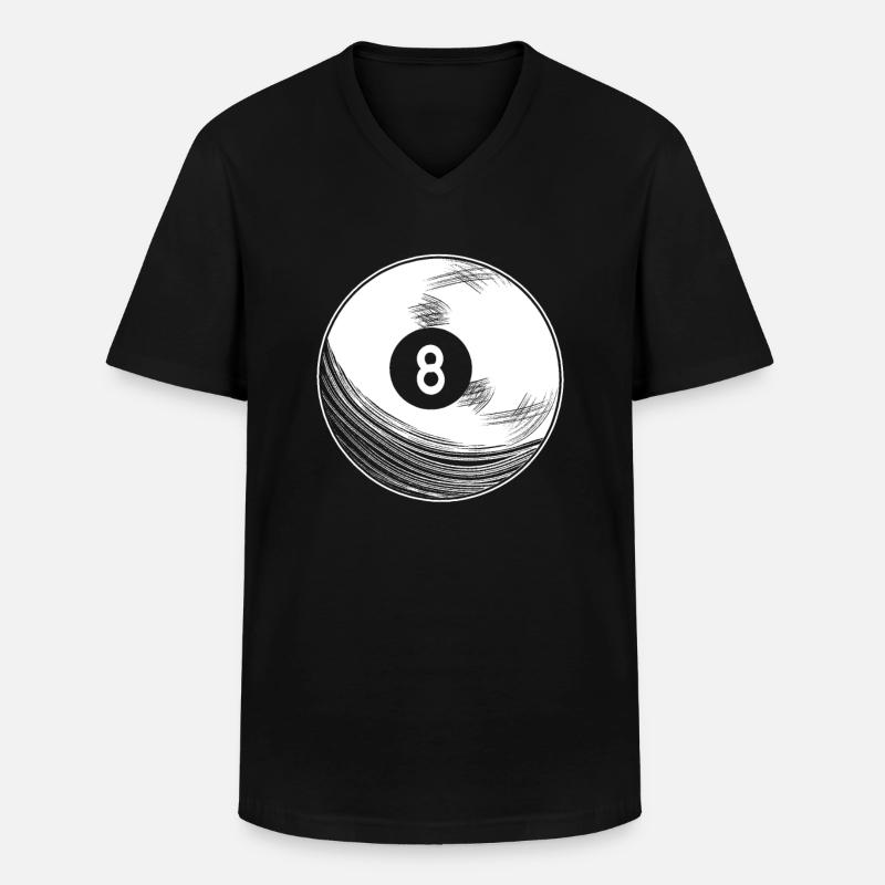Billard - Männer-T-Shirt mit V-Ausschnitt - Schwarz