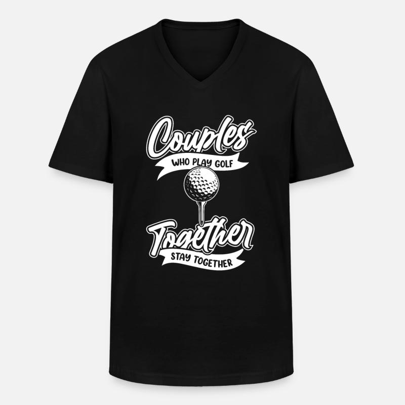 Golf Golfer Golfen - Männer-T-Shirt mit V-Ausschnitt - Schwarz