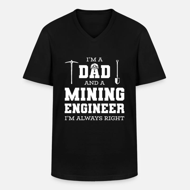 Engineer Mining Engineer - Men's V-Neck T-Shirt - black