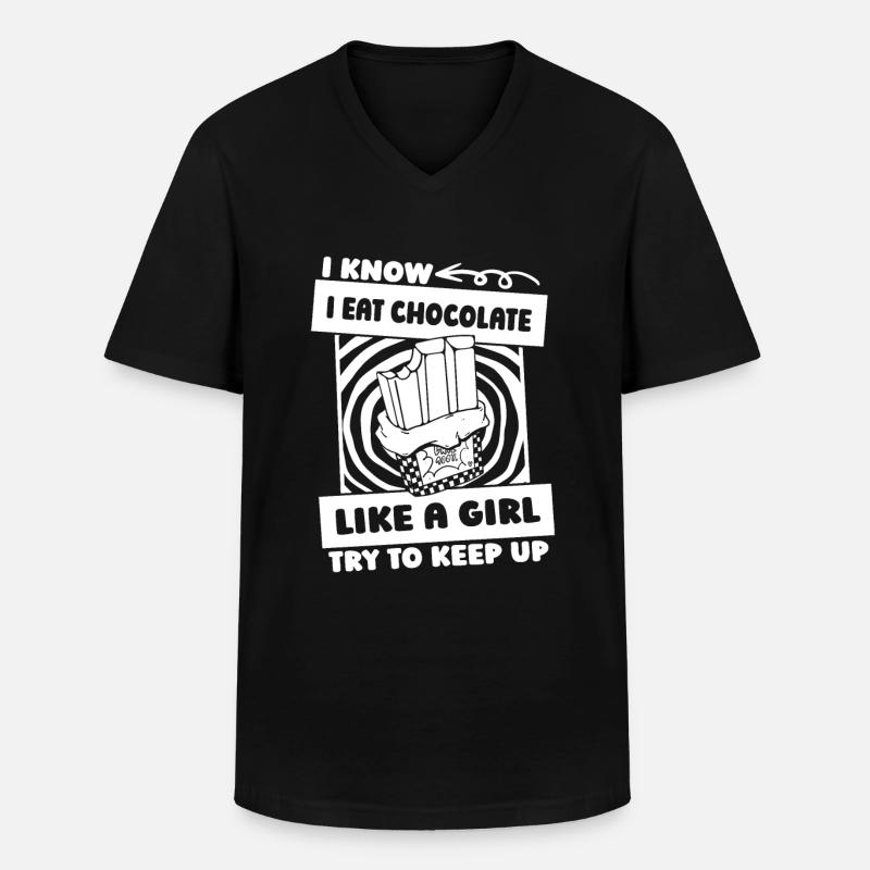 Schokolade Schoki - Männer-T-Shirt mit V-Ausschnitt - Schwarz