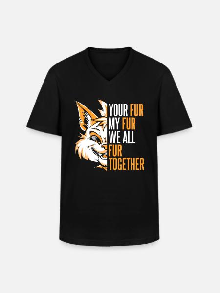 Furry Fandom Fursuits - Männer-T-Shirt mit V-Ausschnitt - Schwarz