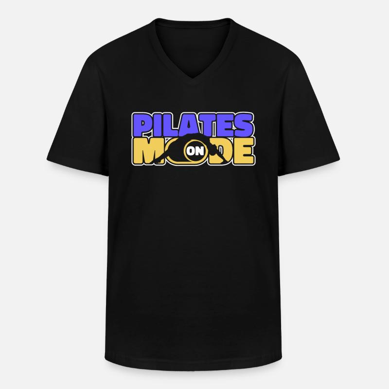 Pilates - Männer-T-Shirt mit V-Ausschnitt - Schwarz