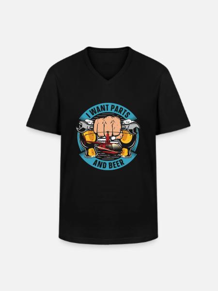 Helicopter Helicopter Beer - Men's V-Neck T-Shirt - black