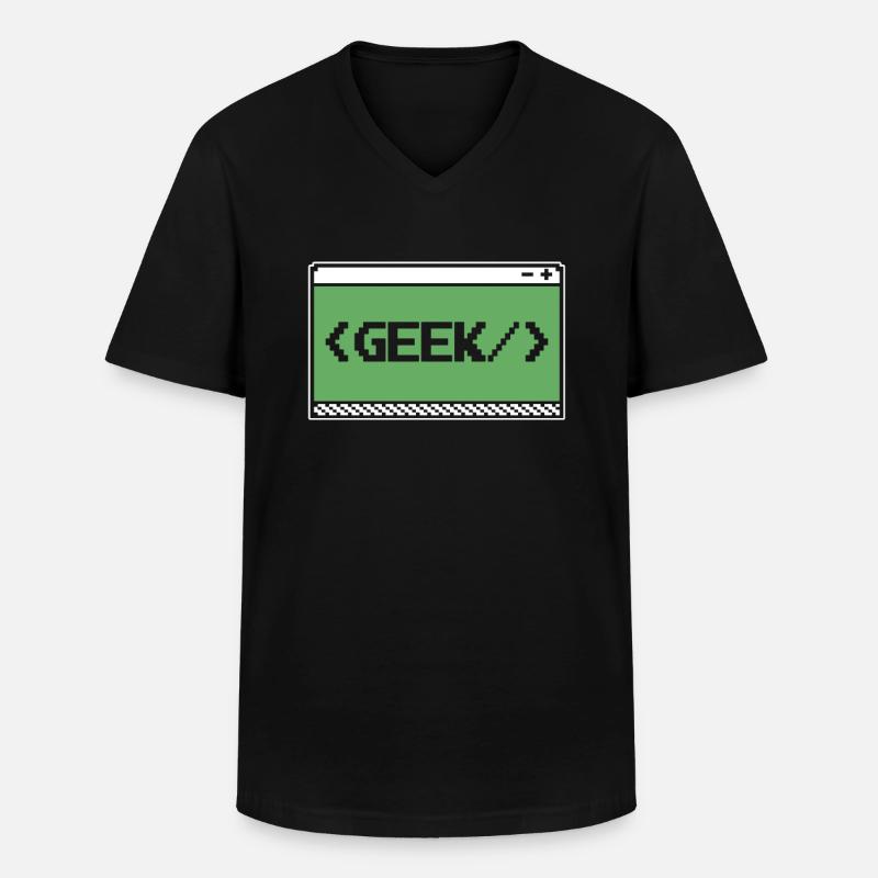 Développeur Coder Programmeur Geek - T-shirt col V Homme - noir