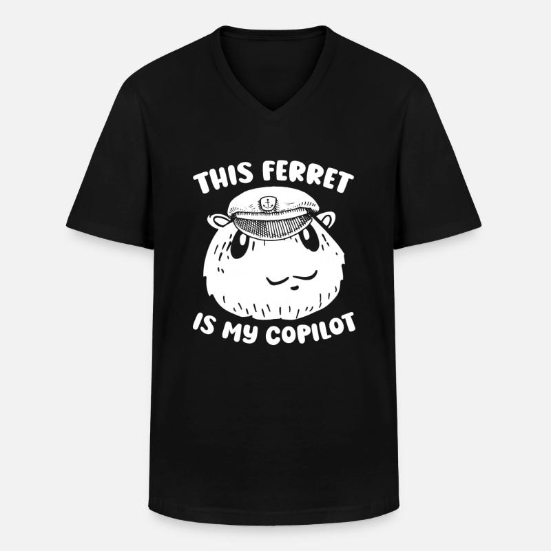Frettchen Iltis - Männer-T-Shirt mit V-Ausschnitt - Schwarz