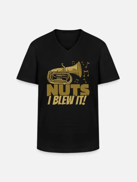 Fanfare Procession Tuba Nuts - Men's V-Neck T-Shirt - black