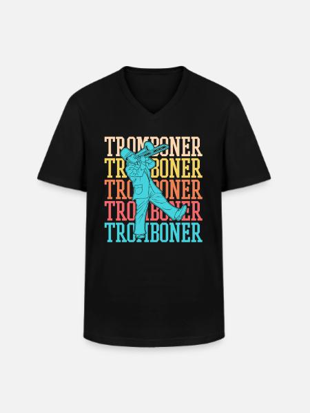 Spielmannszug Trombone Funny - Men's V-Neck T-Shirt - black