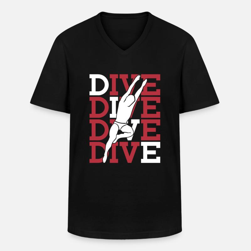 Turmspringen Turmspringer - Männer-T-Shirt mit V-Ausschnitt - Schwarz