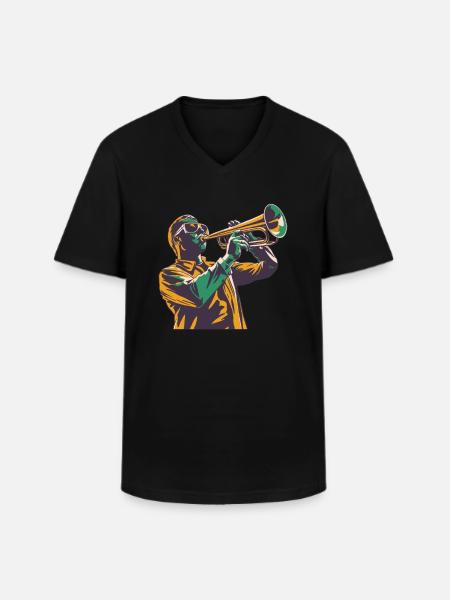 Fan train marching band - Men's V-Neck T-Shirt - black