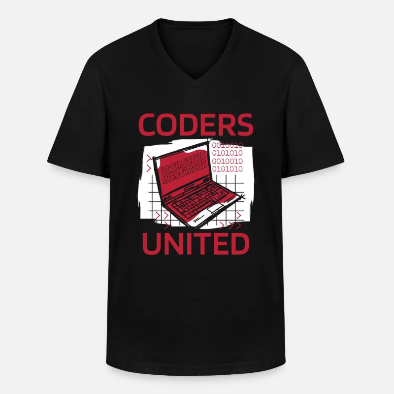 Entwickler Coder Programmierer Laptop - Männer-T-Shirt mit V-Ausschnitt - Schwarz