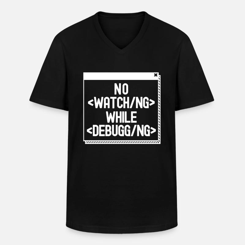 Programmeur Codeur développeur - T-shirt col V Homme - noir