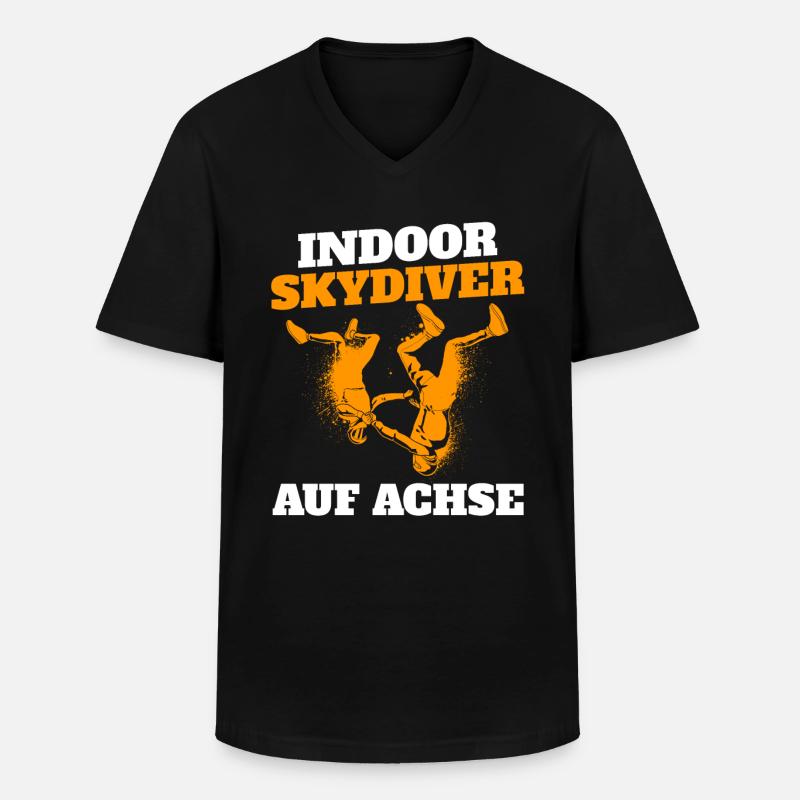 Indoor Skydiving Witzig - Männer-T-Shirt mit V-Ausschnitt - Schwarz