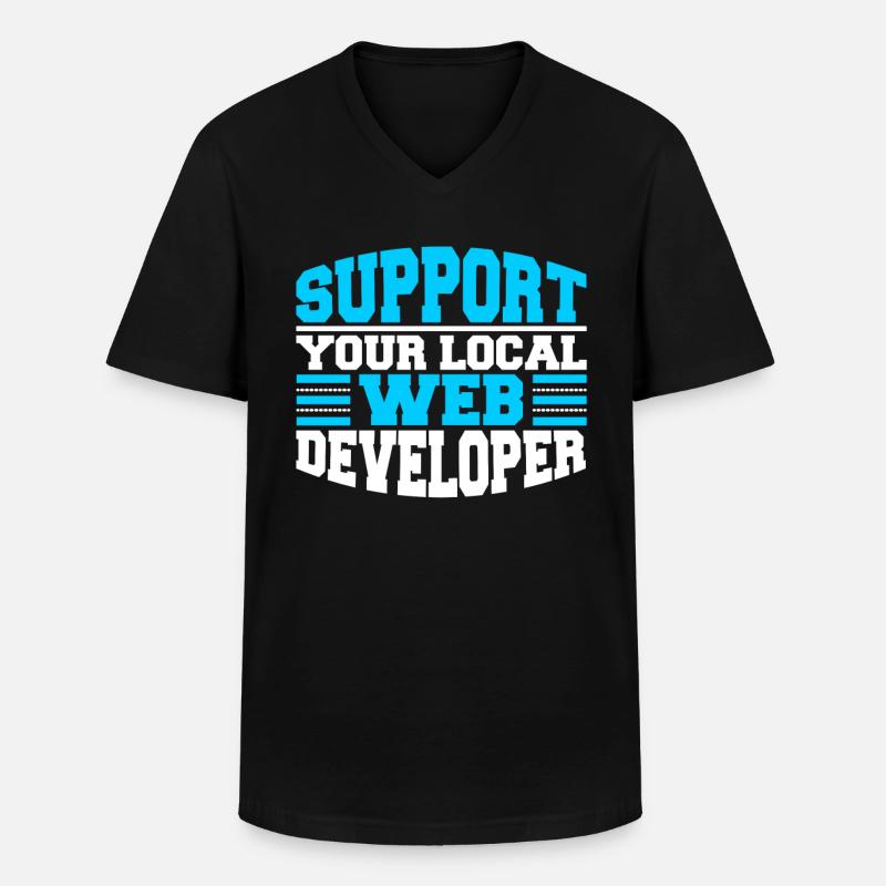 Web Entwickler Webdeveloper Unterstützung - Männer-T-Shirt mit V-Ausschnitt - Schwarz