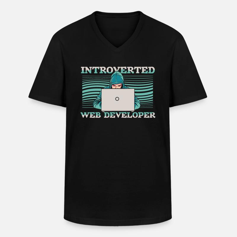 Web Developer Web Developer Introverts - Men's V-Neck T-Shirt - black