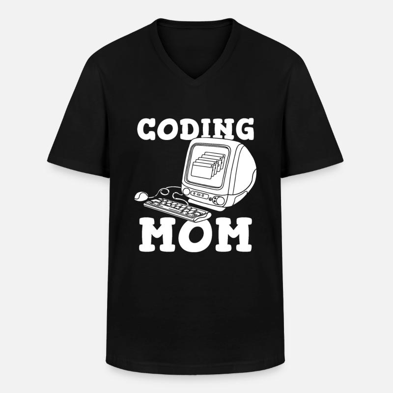 Entwickler Coder Programmierer Mutter - Männer-T-Shirt mit V-Ausschnitt - Schwarz