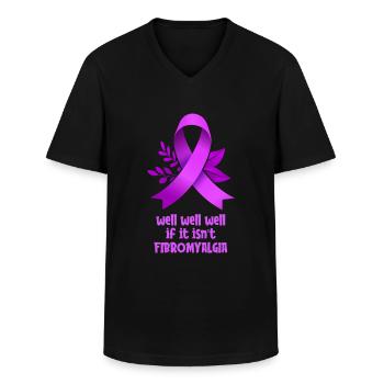 Fibromyalgie Rhumatisme mignon - T-shirt col V Homme - noir - Devant - AI Model Male 178 dark (178cm)