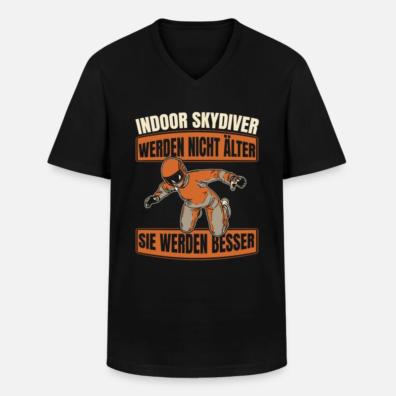 Indoor Skydiving Witzig - Männer-T-Shirt mit V-Ausschnitt - Schwarz