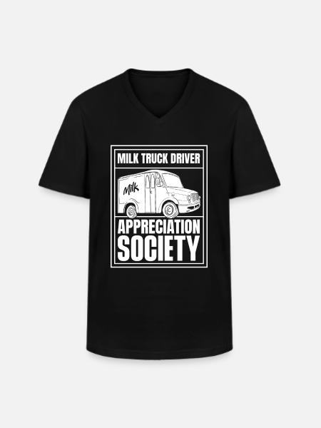 Kuh Milch Milchwagen - Männer-T-Shirt mit V-Ausschnitt - Schwarz