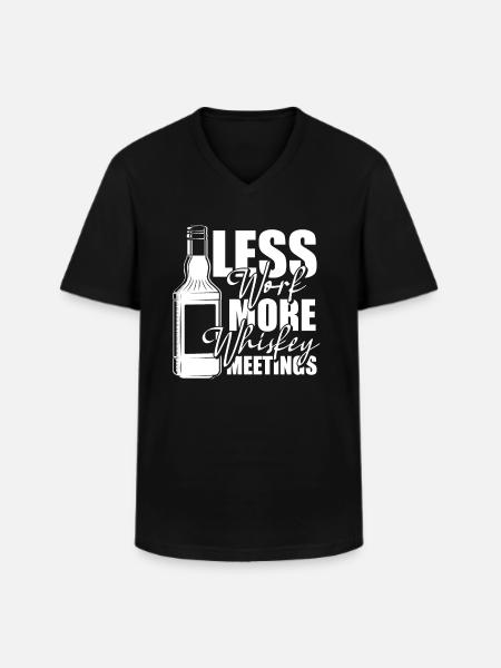 Whisky Whiskey - T-shirt col V Homme - noir