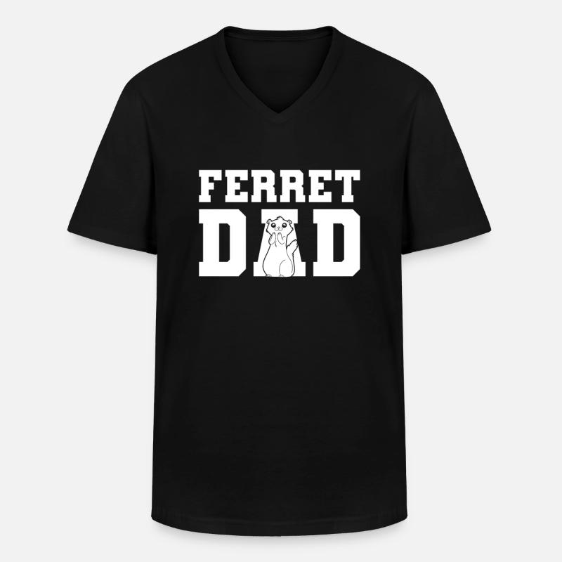 Frettchen Iltis Papa - Männer-T-Shirt mit V-Ausschnitt - Schwarz